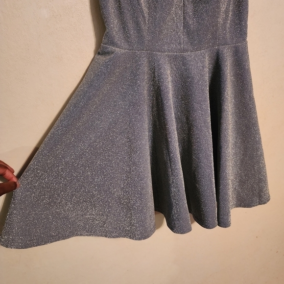 Ever Pretty Shiny Deep V Neck Short Dress Dusty Navy Size (10) - Picture 14 of 15